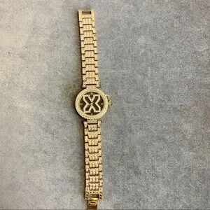 Geneva gold Swarovski crystal rhinestone Embellished band and round face watch Ladies Geneva Purple and Rose Gold-tone Rhinestone Silicone  main image 4